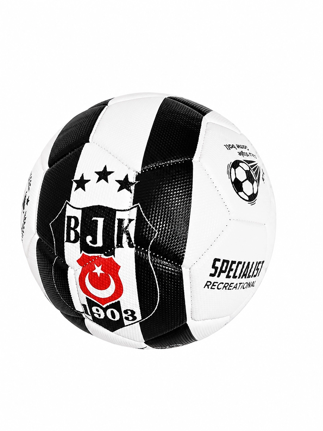توپ فوتبال بشیکتاش سایز ۵ با طراحی هواداری، لوگوی باشگاه و کیفیت مناسب برای بازی و تمرین.